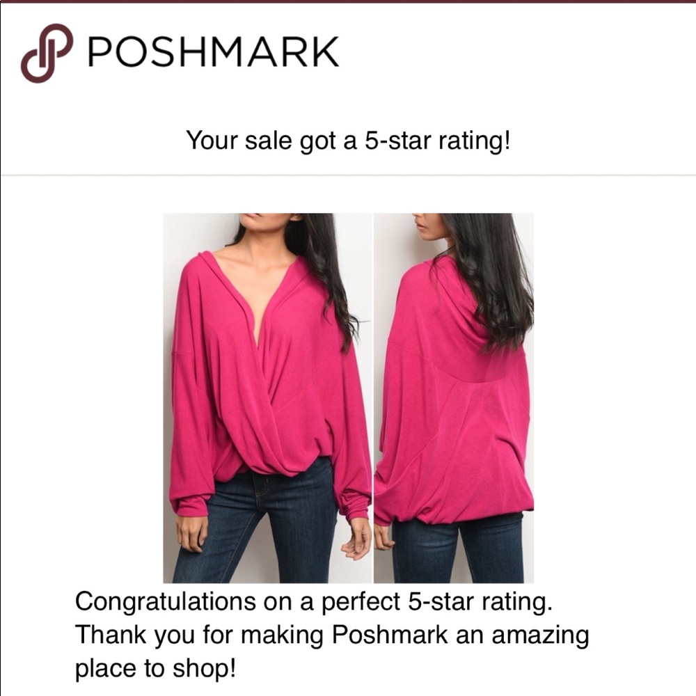 Long sleeve V plunge drape front sweater top. - Picture 4 of 4